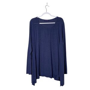Fresh Produce Navy Blue Light Weight Scoop Neck Knit Sweater Women's Size 2X